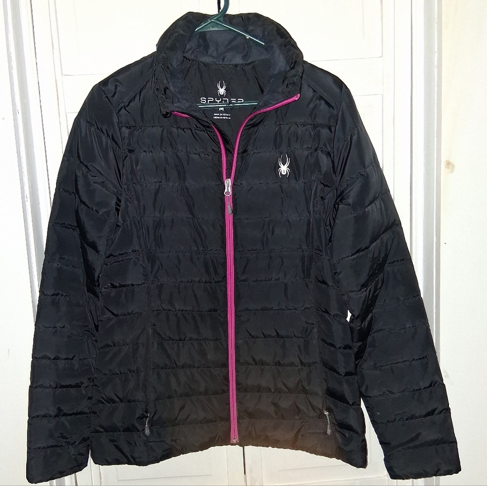 Spyder Puffer Jacket with Pink Accents